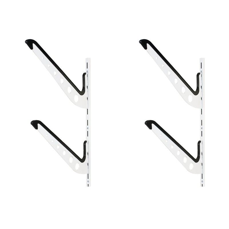 2-kerroksinen seinäteline surffilaudoille, lumilaudoille ja suksille, 30 kg/taso, pehmustettu, teräs