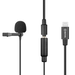 Boya M2 solmiomikrofoni iOS laitteille Lightning adapterilla 6 m musta