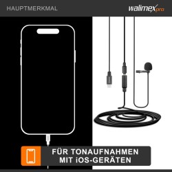 Boya M2 solmiomikrofoni iOS-laitteille, Lightning-adapterilla, 6 m, musta