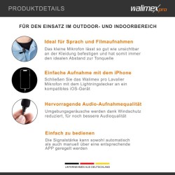 Boya M2 solmiomikrofoni iOS-laitteille, Lightning-adapterilla, 6 m, musta
