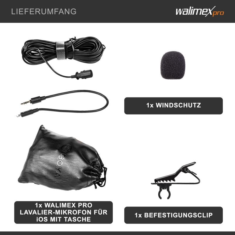 Boya M2 solmiomikrofoni iOS-laitteille, Lightning-adapterilla, 6 m, musta