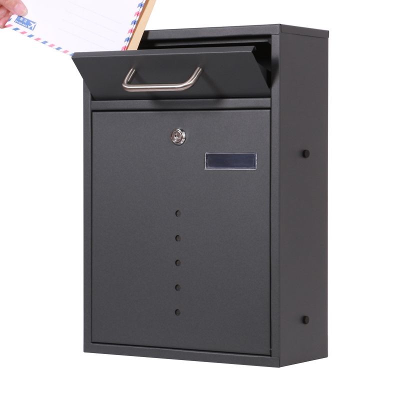 Postilaatikkosetti V51 2x3, 6 kpl, antrasiitti, lukittavat seinäpostilaatikot näkymäikkunoilla