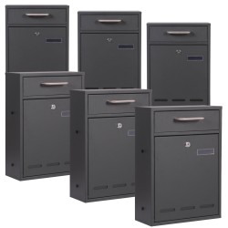 Postilaatikkosarja V53 2x3 antrasiitti lukittavat seinäpostilaatikot 6 kpl