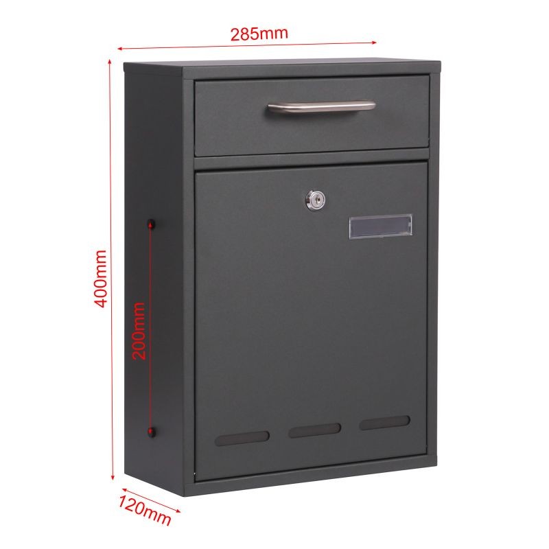 Postilaatikkosarja V53 2x3 antrasiitti, lukittavat seinäpostilaatikot 6 kpl