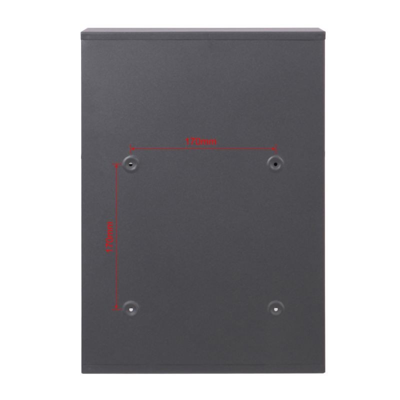 Postilaatikkosarja V53 2x3 antrasiitti, lukittavat seinäpostilaatikot 6 kpl