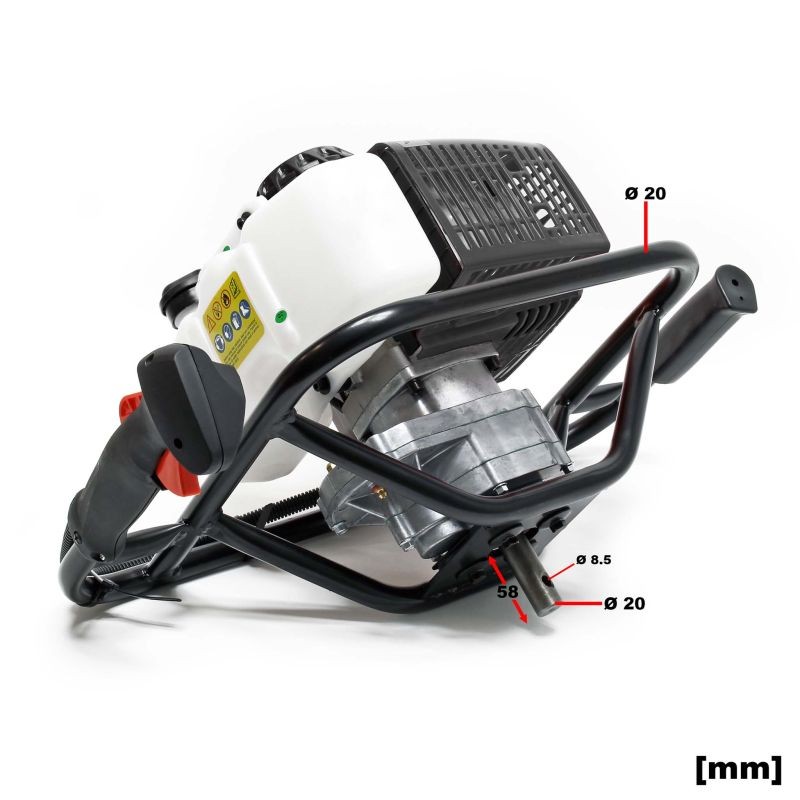 Maapora 2,2 kW 63,3 ccm, 2-tahtinen bensiinimoottori ja 250 mm poranterä