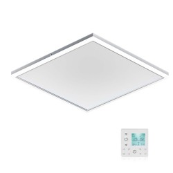Infrapunalämmitin kattoon LED valaistuksella ja termostaatilla 410 W 65 5 x 63 x 3 5 cm valkoinen