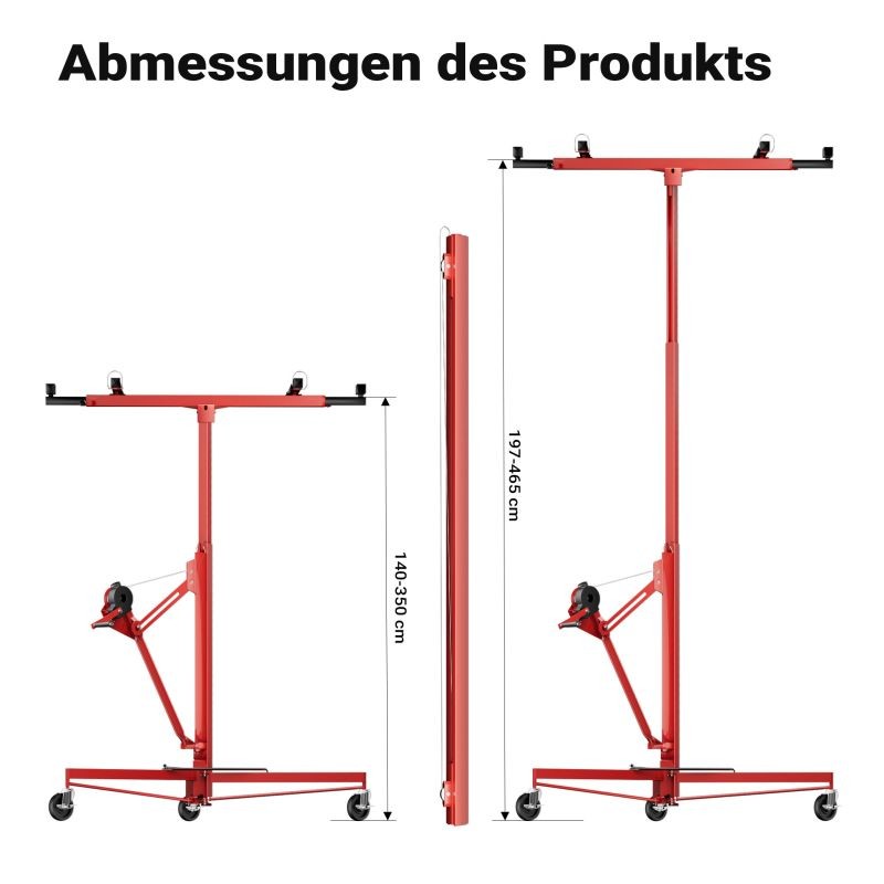 Levynostin XXL 68 kg, korkeus 140-465 cm, leveys 2,90 m, punainen