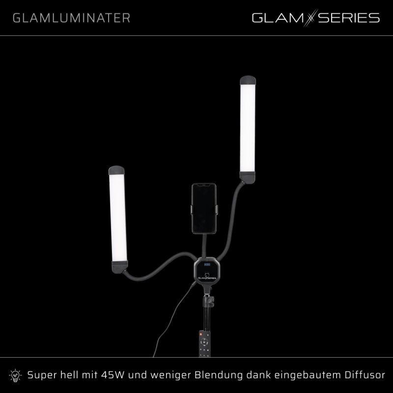 GLAMSERIES GlamLuminater ammattimainen LED-valaisin, musta
