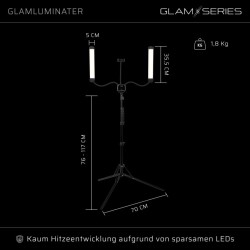 GLAMSERIES GlamLuminater ammattimainen LED-valaisin, musta