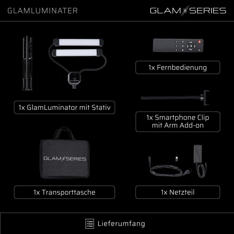 GLAMSERIES GlamLuminater ammattimainen LED-valaisin, musta
