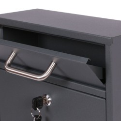 Postilaatikkoteline V53 2x2 antrasiitti, sinkitty teräs, tarkistusaukoilla