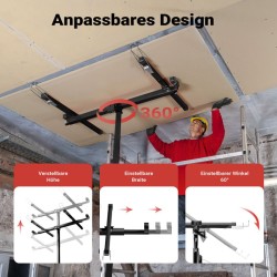 Levynnostin SET XXL, max 68 kg, korkeus 140-465 cm, leveys max 2,90 m, 3 pyörää, musta