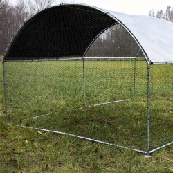 Fudajo XXL-ulkoiluhäkki 4 x 3 x 2 m, aurinkokatos, galvanisoitu teräs, pieneläimille ja siipikarjalle