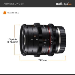Walimex Pro 21146 50 mm T1,3 videobjektivi Sony E -bajonetille