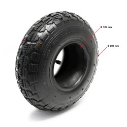 Rengas- ja sisuskumi-setti ratsastavalle ruohonleikkurille 11x4.10/3.50-5 4PR, 2+2 kpl, kulmaventtiili
