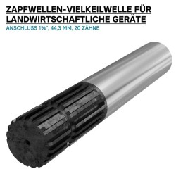 Traktorin voimanottoakselin uritusakseli E1 300 mm 20 hammasta