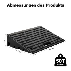 Kumiramppi 50 t, 500 x 315 x 107 mm, modulaarinen, musta
