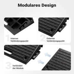 Kumiramppi 50 t, 500 x 315 x 107 mm, modulaarinen, musta