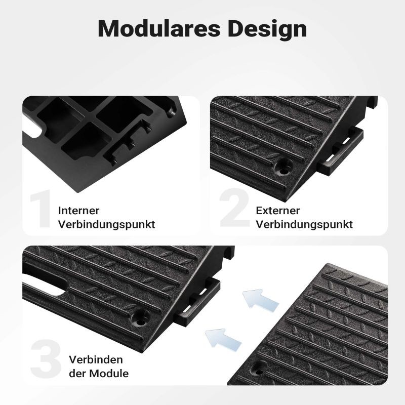 Kumiramppi 50 t, 500 x 315 x 107 mm, modulaarinen, musta