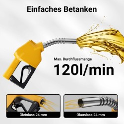 Automaattinen polttoainepistooli dieselille ja lämmitysöljylle 24 mm 120 l/min malli 4007
