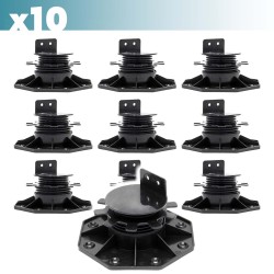 XPOtool Säädettävät terassijalat 10 kpl, 33–64 mm, 2700 kg, musta