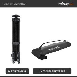 Walimex pro Alumiininen maalausteline XL 60 180 cm kankaille max 140 cm sisältää kantolaukun