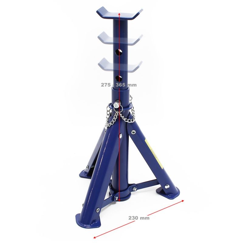 Korkeussäädettävät tukitelineet 2 kpl, 2000 kg/kpl, 270–365 mm, sininen
