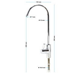 Naturewater Design D-13 vesihana käänteisosmoosi- ja vedenpuhdistusjärjestelmille, 6,35 mm, 360° kääntyvä