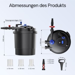 SunSun CPF-20000 painesuodatin 12 000 l/h, 36 W UVC-lamppu, 40 000 l