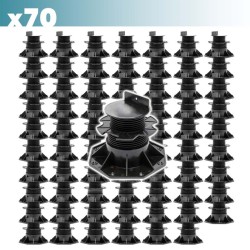 XPOtool Säädettävät terassijalat 70 kpl, 60-138 mm, 2700 kg, musta