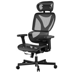 Ergonominen työtuoli musta säädettävä niskatuki selkänoja ja käsinojat max 150 kg