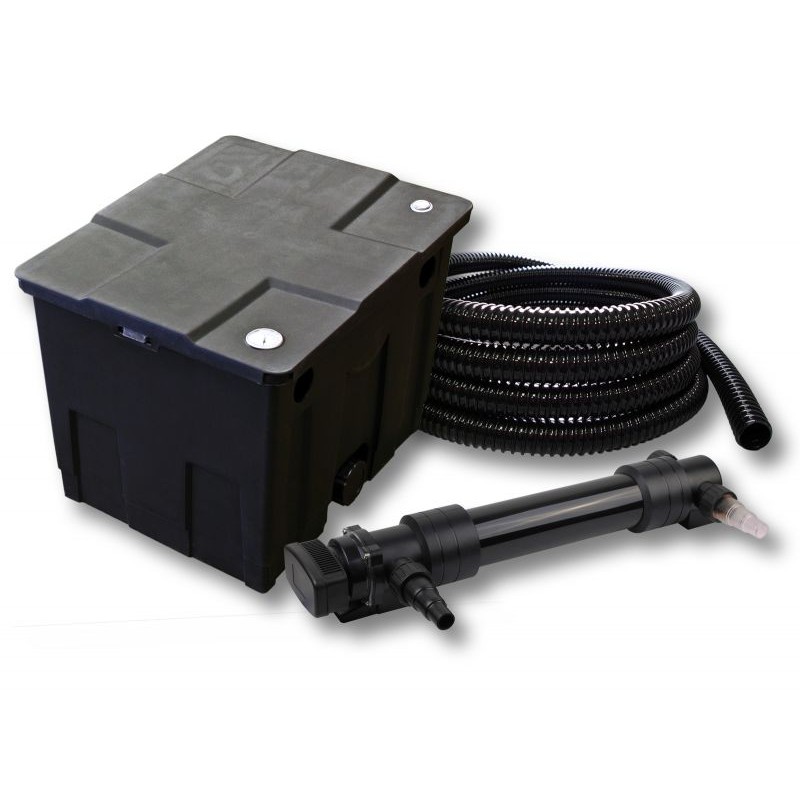 SunSun lampisuodatinpaketti: CBF-350 suodatin 12000 l, CUV-636 UVC-selkeytin 36 W, 5 m letku 25 mm