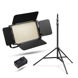 Walimex pro LED Niova 900 Plus Bi Color 54W LED paneeli jalusta WT 806 256cm ja NP F akut