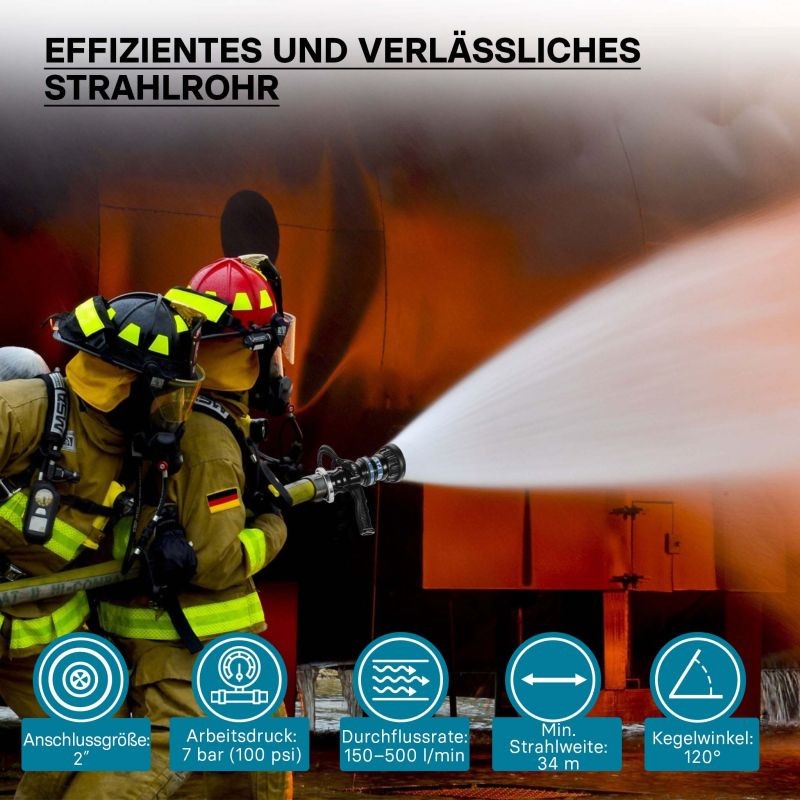Suihkusuutin 150–500 l/min, 52 mm C-Storz-liitin, portaaton säätö