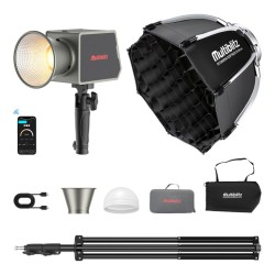 Multiblitz MB PL LED 100B studiovalaistussetti FT 8051 jalusta ja 40 cm Octagon softbox