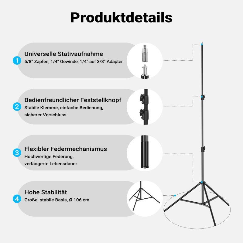 Multiblitz MB-PL LED 100B studiovalaistussetti, FT-8051 jalusta ja 40 cm Octagon-softbox