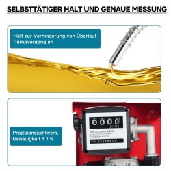 Diesel- ja lämmitysöljypumppu 750W 230V 80l/min, itseimevä, automaattinen täyttöpistooli