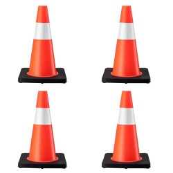 Liikennekartiot 45 cm 4 kpl heijastinnauha PVC ja kumi oranssi
