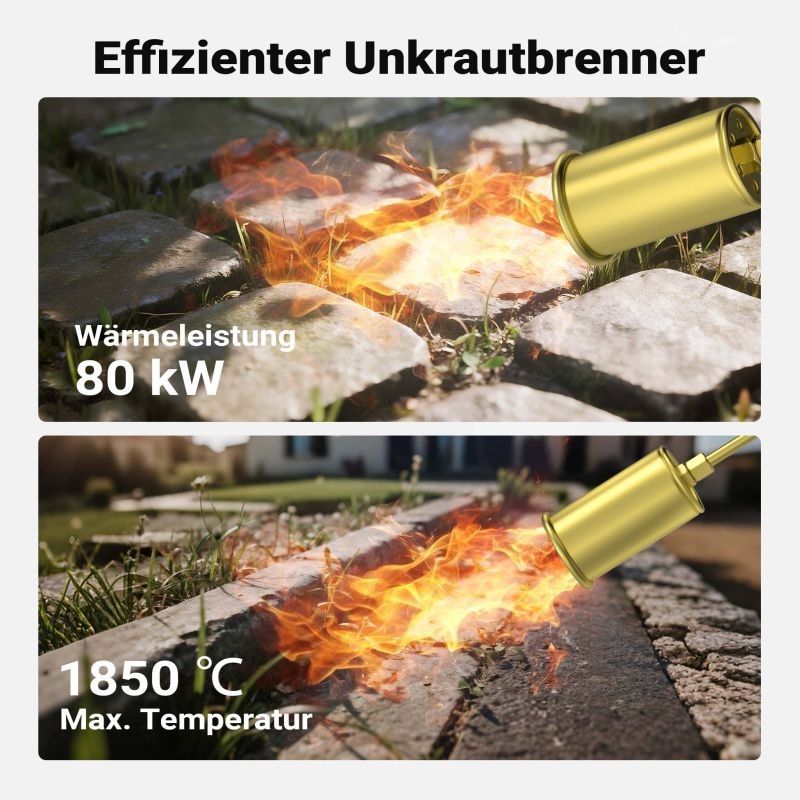 Rikkaruohopolttimo 80 kW, 1850 °C, 85 cm, 5 m letku, punainen