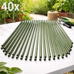 Toboli kasvituet 40 kpl, vihreä, 60 cm, 8 mm, teräs ja muovi, tomaateille ja kiipeileville kasveille