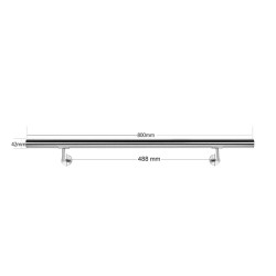 Käsijohde portaisiin 80 cm, V2A-ruostumaton teräs, hopea, 42 mm