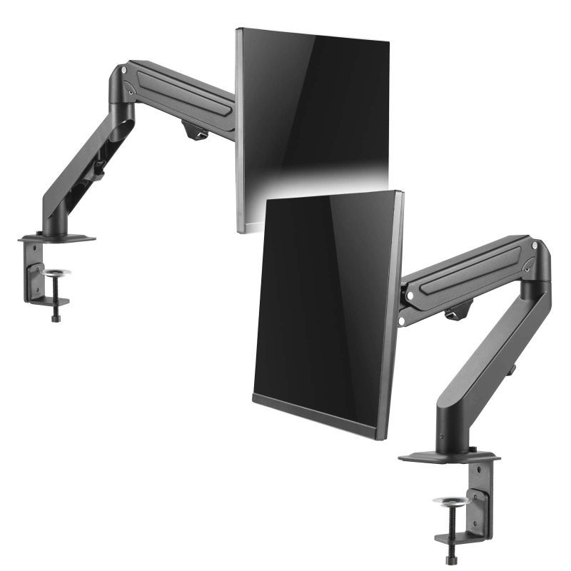 Näyttimenvarsi kaasujousella, VESA 75x75 / 100x100 mm, musta, 2-6,5 kg