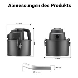 Tuhkaimuri 600 W, 4 l, HEPA-suodatin, takalle ja pelletiuunille, musta