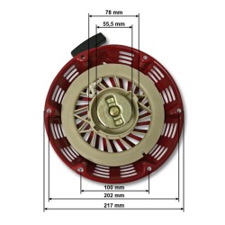 LIFAN käynnistinnuora 13 PS 9 5 kW bensiinimoottorille punainen