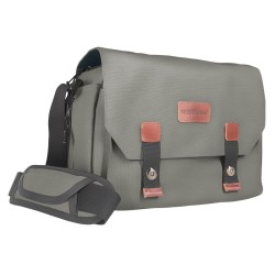 Mantona Milano grande kameralaukku vintage harmaa canvas 21648