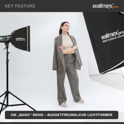 Walimex pro Basic Softbox 40 x 40 cm, 360° kääntyvä, Bowens-adapteri, diffuusorit ja kuljetuslaukku