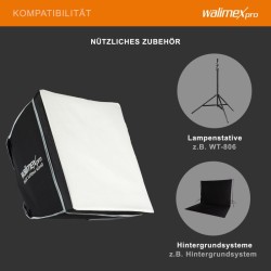 Walimex pro Basic Softbox 40 x 40 cm, 360° kääntyvä, Bowens-adapteri, diffuusorit ja kuljetuslaukku