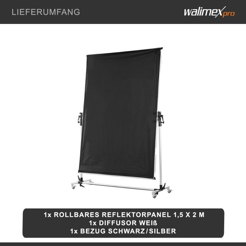 Walimex pro Rullattava heijastuspaneeli 150 x 200 cm, heijastin ja diffuusori