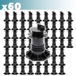 XPOtool Säädettävät terassijalat 60 kpl, 137–215 mm, 2700 kg, musta